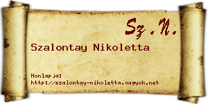 Szalontay Nikoletta névjegykártya