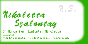 nikoletta szalontay business card
